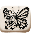 Ladot Stein - groß - Schmetterling mit Rose