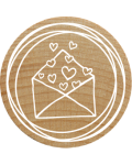 Woodies Stamp - Envelope with hearts