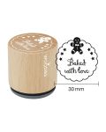 Woodies Rubber Stamp - Baked with love