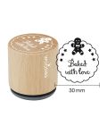 Woodies Rubber Stamp - Baked with love