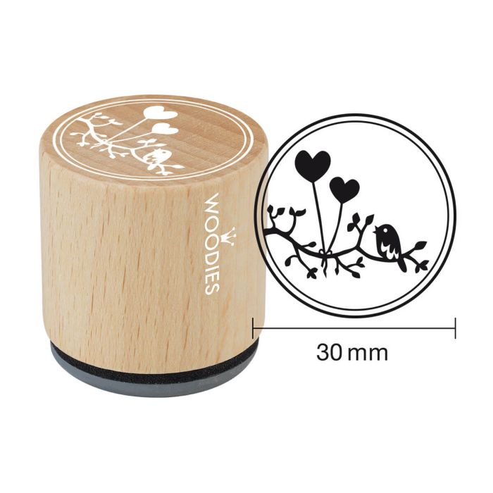 Woodies Rubber Stamp Heart balloon