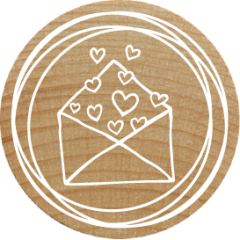 Sello Woodies - Sobre con corazones