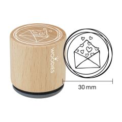 Woodies Rubber Stamp - Envelope with hearts