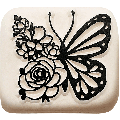 Ladot Stein - groß - Schmetterling mit Rose