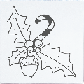 May & Berry Stamp - Holly Branch with Candy Cane