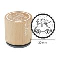 Woodies Rubber Stamp - Car with christmas tree