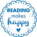 Woodies Rubber Stamp - READING makes happy