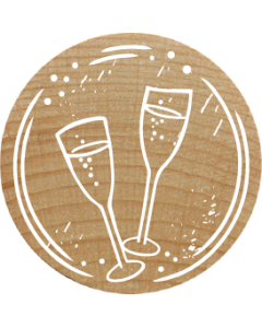 Woodies Stamp - Glasses of champagne