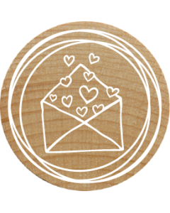 Sello Woodies - Sobre con corazones