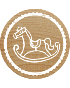 Sello Woodies - Caballo balancín