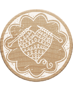 Woodies Stamp - Heart knitted