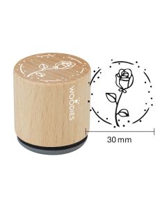 Woodies Rubber Stamp - Rose 
