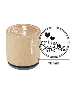 Woodies Rubber Stamp - Heart balloon 