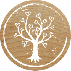 Woodies Stempel - Baum mit Herzen