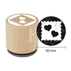 Woodies Rubber Stamp - Hearts 