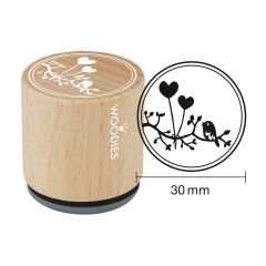 Woodies Rubber Stamp - Heart balloon 