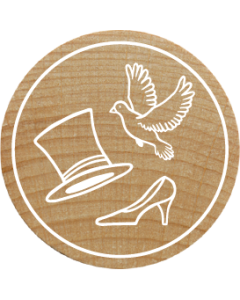 Woodies Stamp - Cylinder, dove & wedding shoe
