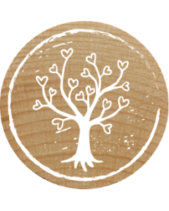 Sello Woodies - Árbol con corazones