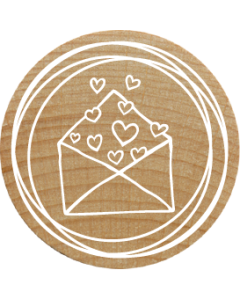 Tampon Woodies - Enveloppe avec cœurs