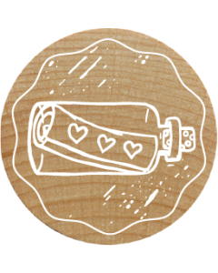 Woodies Stamp - Heart bottle mail