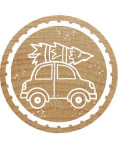 Woodies Stamp - Car with christmas tree