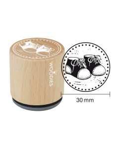 Woodies Rubber Stamp - Baby shoes