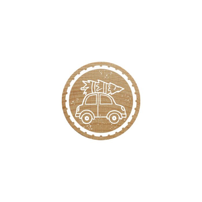 Woodies Kaşe - Yılbaşı Ağaçlı Araba 2