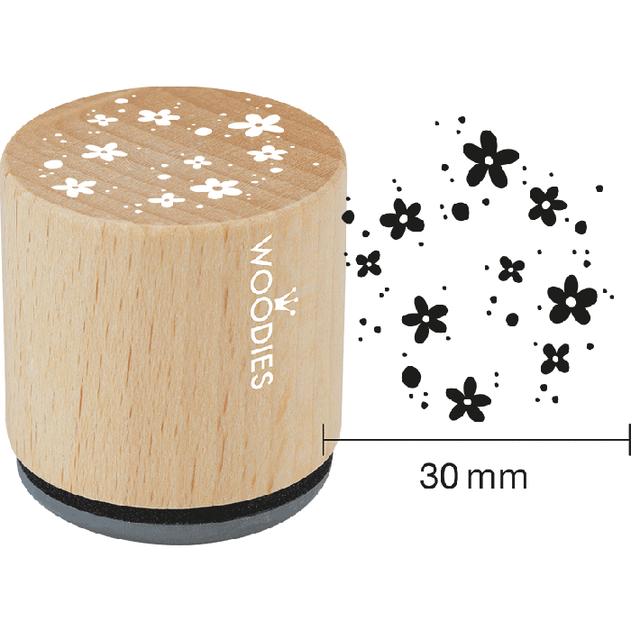 Woodies Mini Timbro In Legno A Forma Di Cuore - 1,5 Cm - Per Hobby Creativi E Scrapbooking