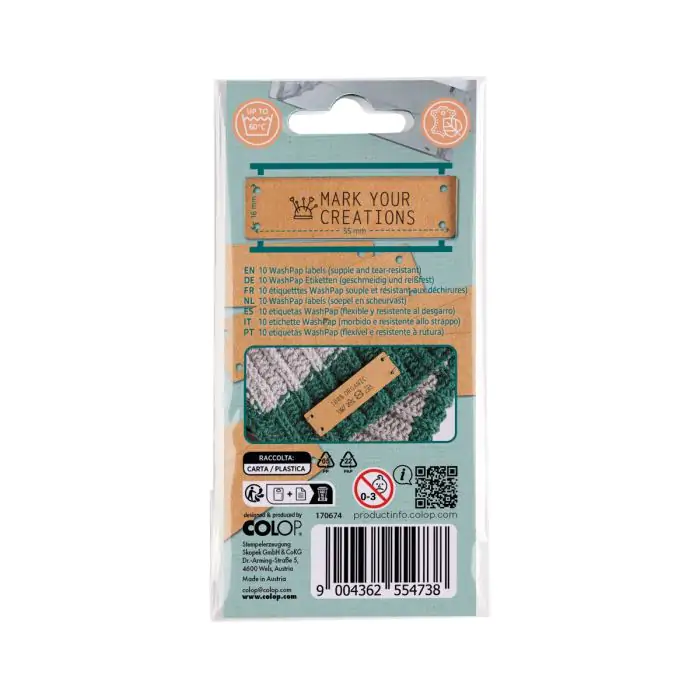 Kit Tampon Textile COLOP Craft Labeler – 20 Étiquettes à Coudre + Guide – Lavable 90°C – Personnalisez Vos Créations ! - 2