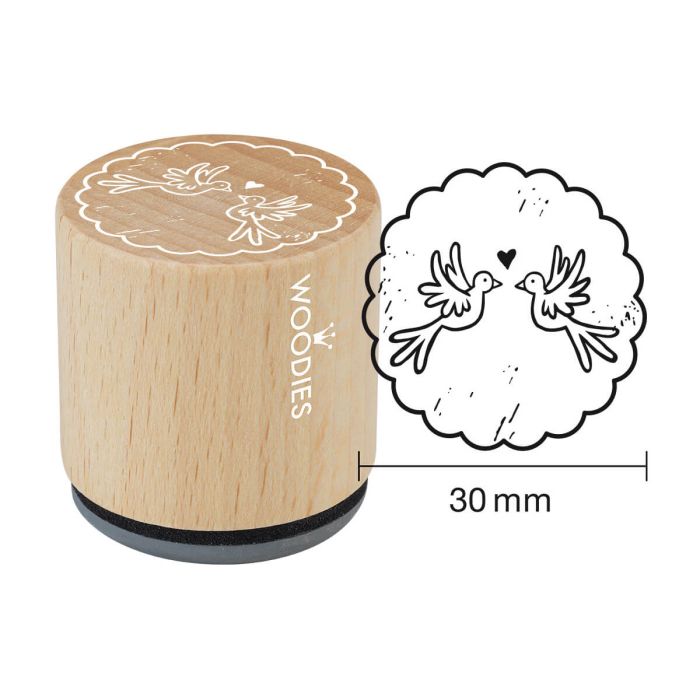 Woodies Rubber Stamp - Doves 