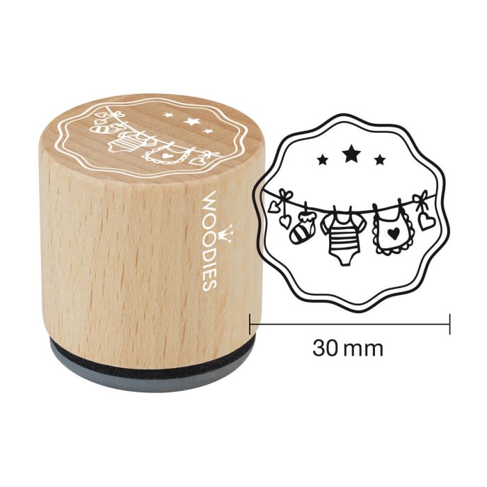 Woodies Rubber Stamp - Clothes line