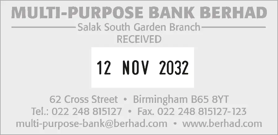 COLOP 60 Tarih Kaşesi imprint