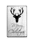 Vintage Stamp - Merry Christmas - deer head